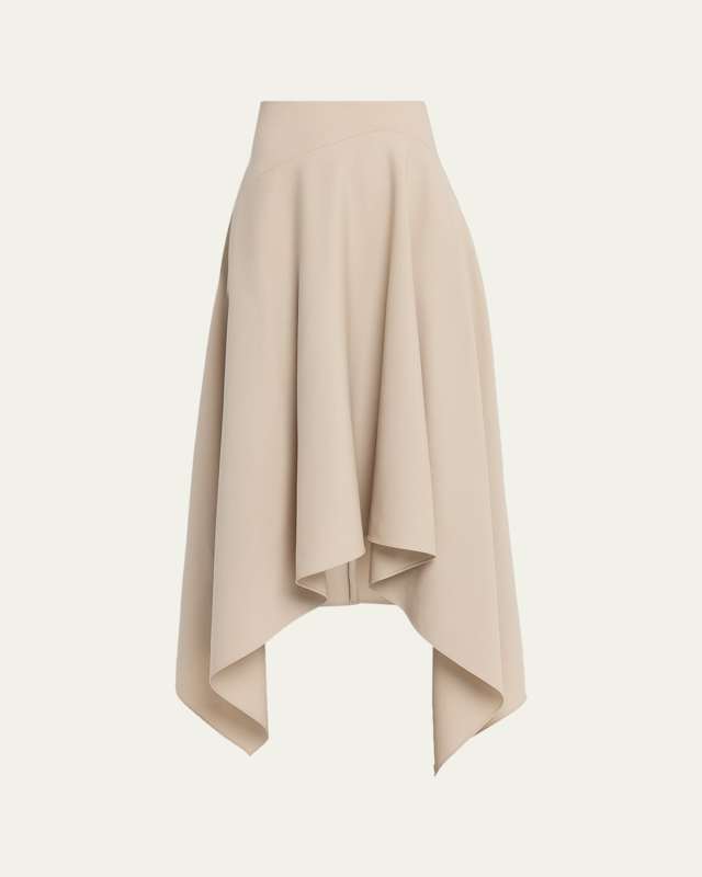 Handkerchief Wool Suiting Maxi Skirt